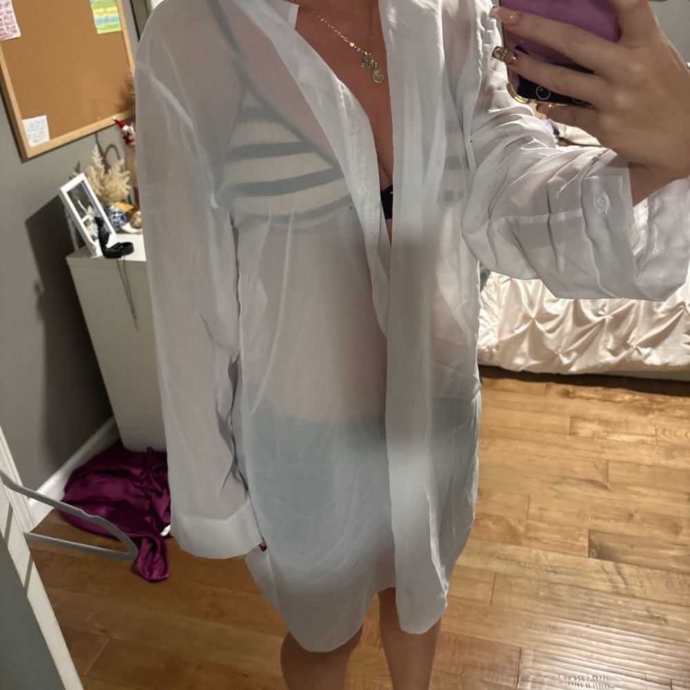 White Sheer Swim Cover-Up